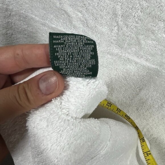 (2) Ralph Lauren Sanders Cotton 27x50 Solid 2 Piece Towel White Made in USA VTG - Picture 6 of 8